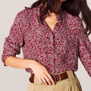 ba&sh Catty 3/4 sleeve button down floral blouse sz L